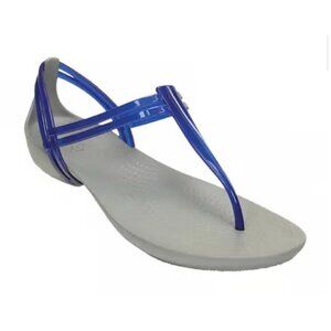 Crocs Women’s Isabella Cerulean Blue T-Strap Sandals Size 10